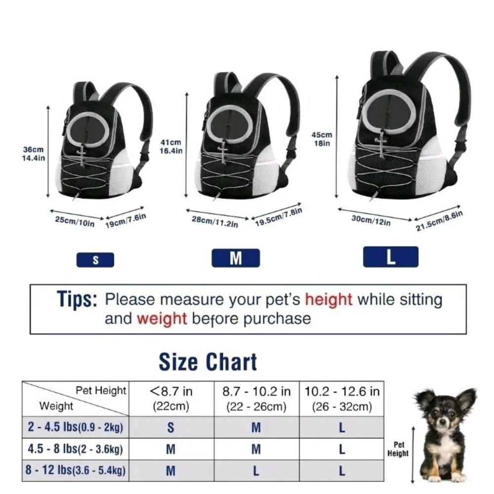 Pawaboo Pet Dog Cat  Carrier Backpack, Puppy Travel Front Carrier for Small Pets